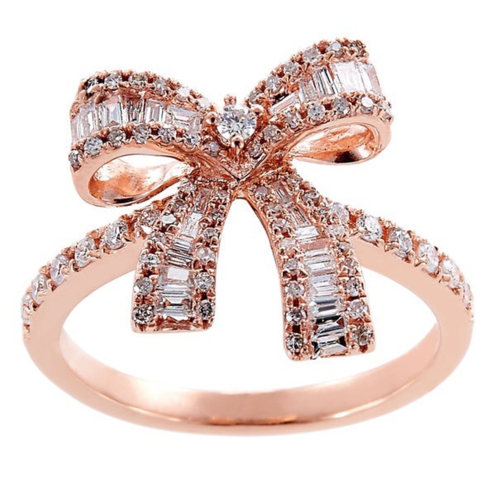 EFFY Rose Gold And Diamond Bow Ring